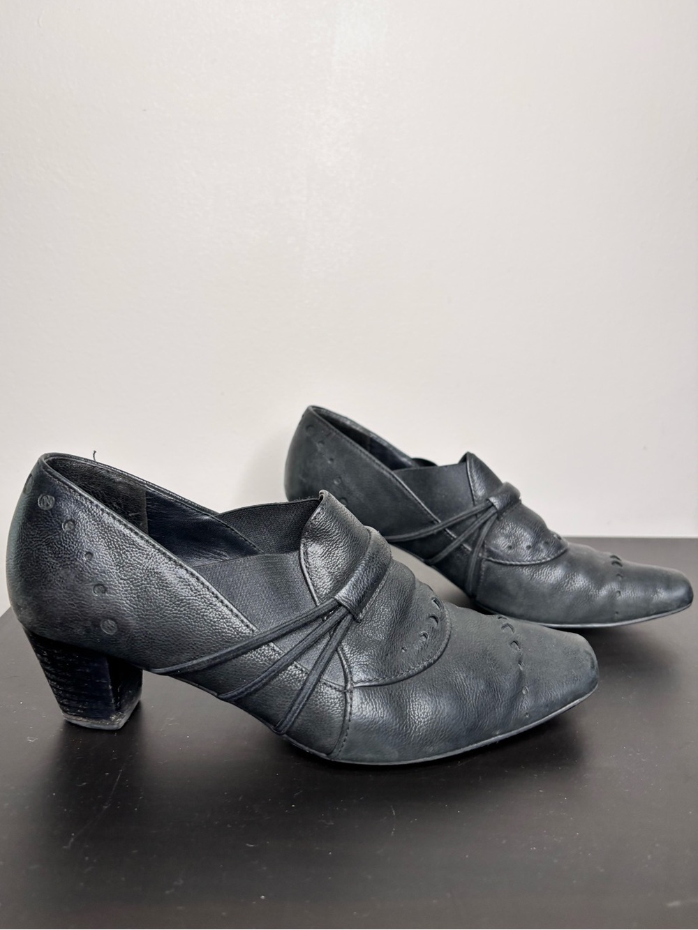Hogl Leather Heels Booties Black Size 37 - Picture 2 of 14